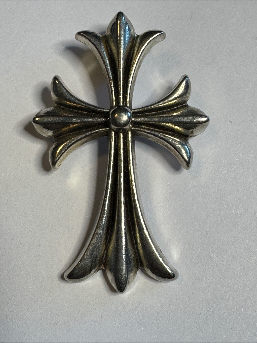 Chrome Hearts Stamped 1991 Sterling Silver Cross Pendant Necklace Charm